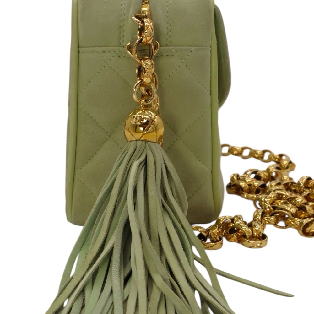 Chanel Vintage Mint Green Gold Matelasse Crossbody Bag Quilted Design - Picture 9 of 16